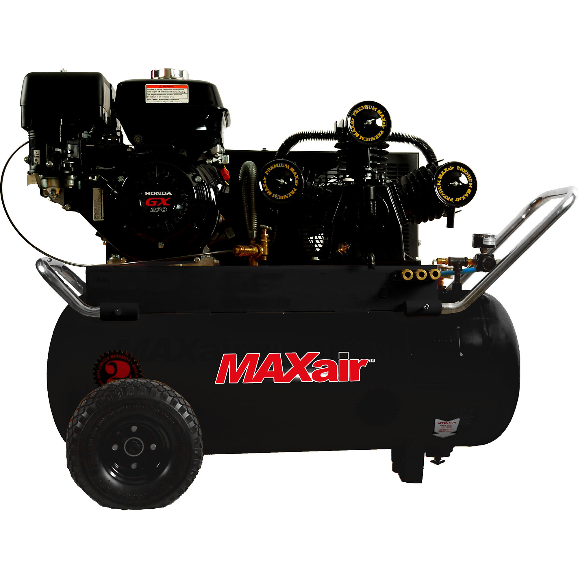 MAXair Premium Air Compressor - 22 CFM, 25 Gal., 9 HP, 170 PSI, Honda GX270 Engine, Model# P90G25H1